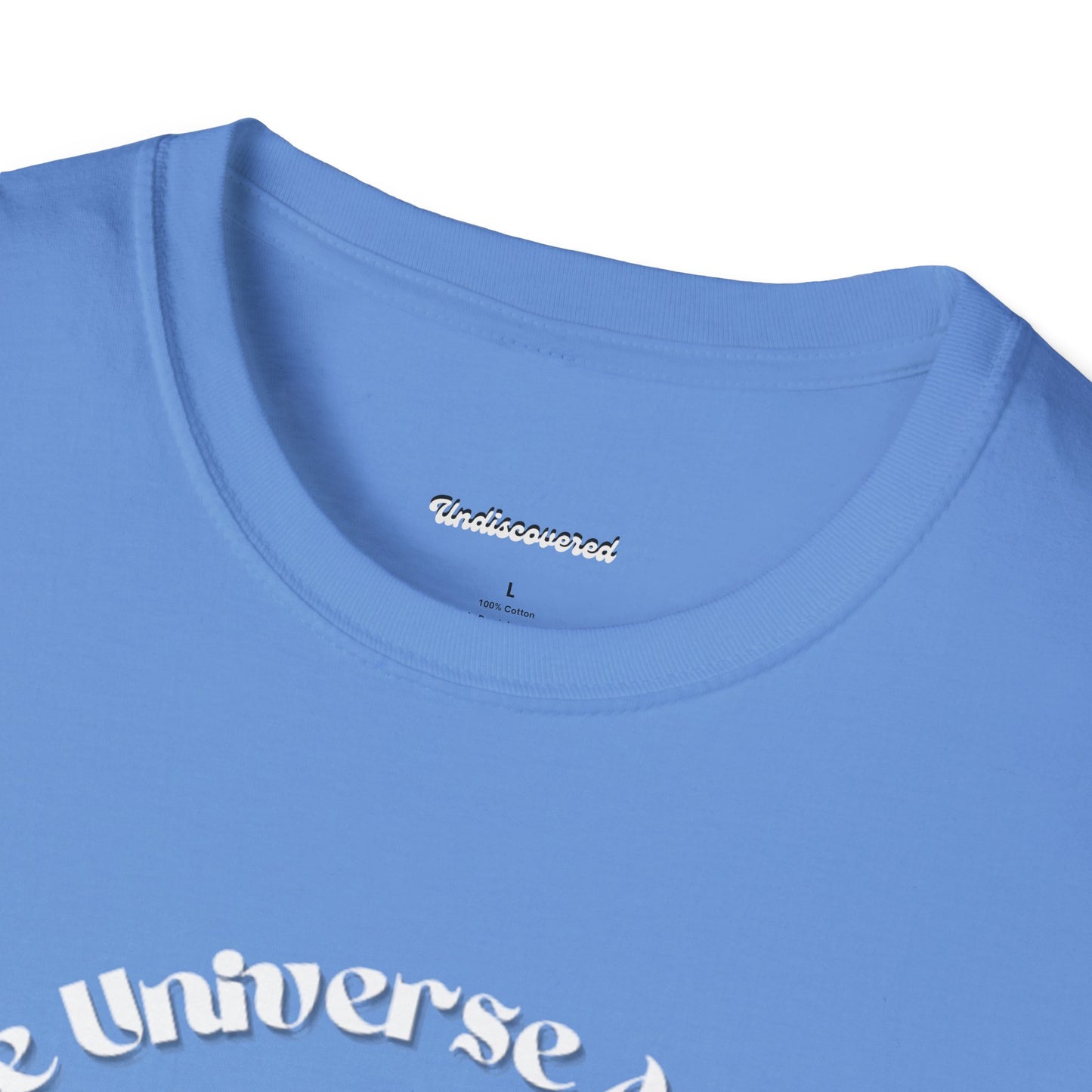 Unisex Softstyle T-Shirt - "The Universe Awaits" Cosmic Graphic Tee for Space Lovers