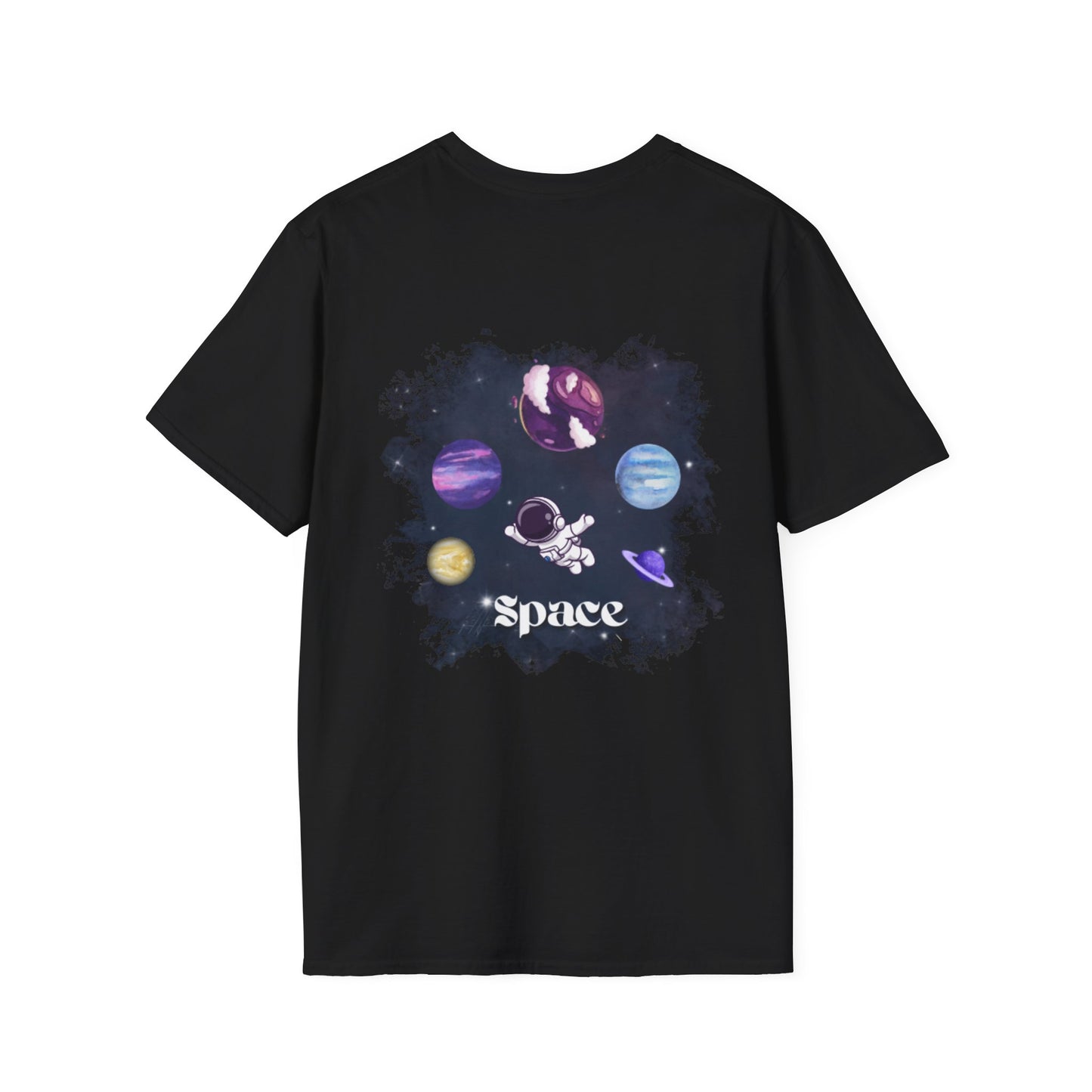 Unisex Softstyle T-Shirt - "The Universe Awaits" Cosmic Graphic Tee for Space Lovers