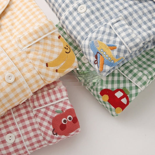 Autumn And Winter Cotton Thick Air Cotton Long Sleeved Pajamas For Girls And Boys